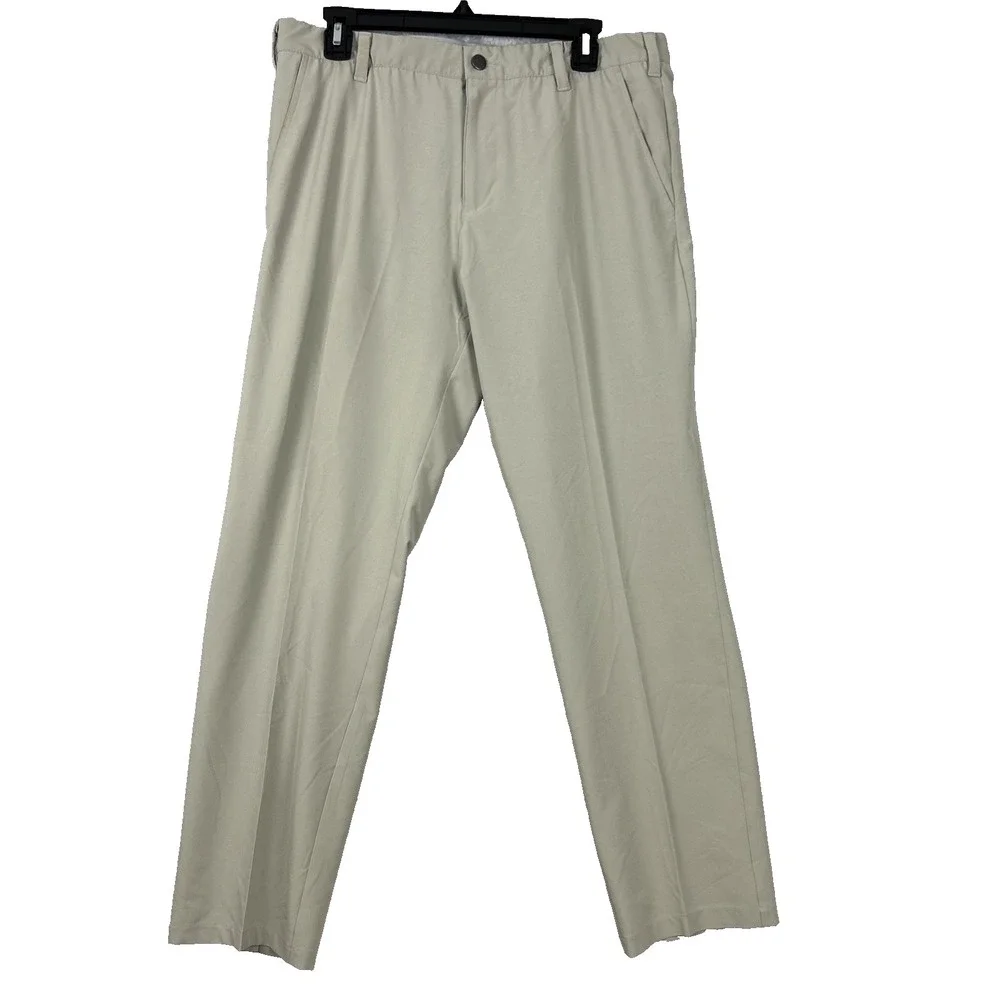 Adidas Golf‎ Pants Men's 34x30 Beige Stretch Logo Lightweight Moisture Wicking
